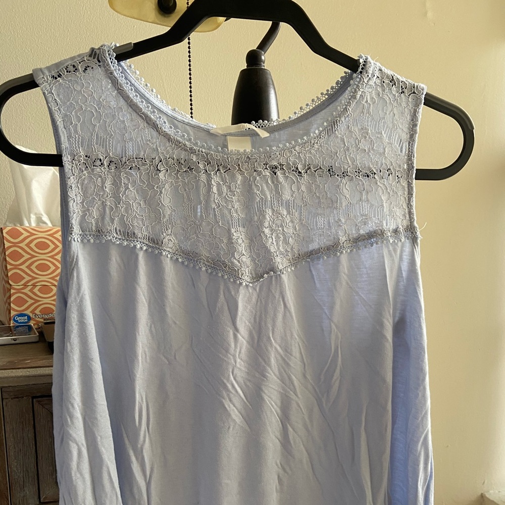 H&M blouse tank top with lace front
